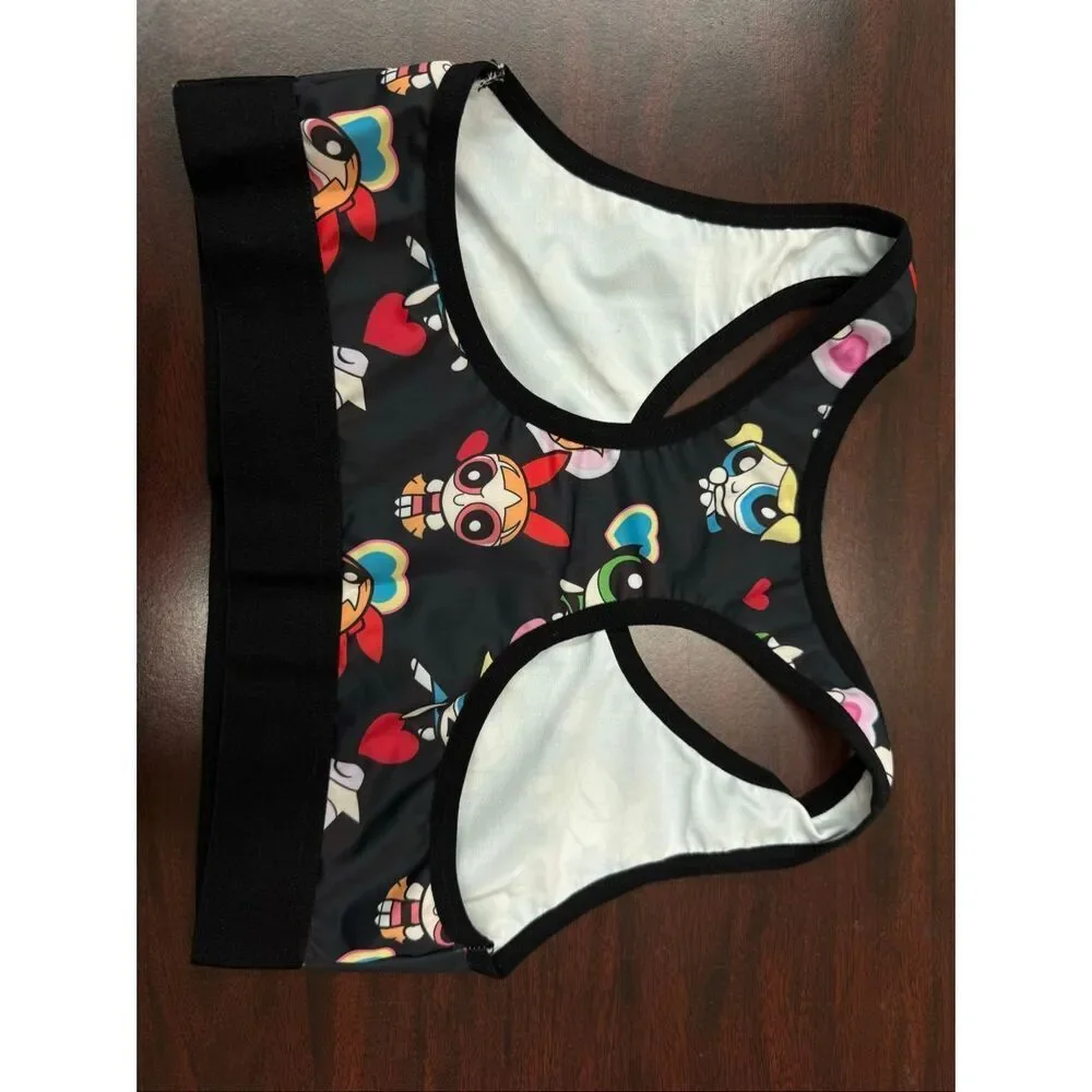 Powerpuff Girls Black Racerback Lounge Bra Size Medium
